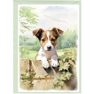 Personalised Jack Russell Terrier Dog Greetings Card /Notelet (6" x 4") with Envelope.  Can be left blank if preferred