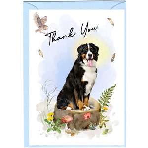 Berner Sennenhund Dankeskarte (15 x 10 cm) mit Umschlag - Leere Innenseite für Ihre eigene Nachricht. Perfekt für jeden Hundefreund.