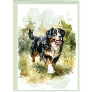 Personalisierte Berner Sennenhund Grußkarte / Notelet (6 "x 4") mit Umschlag - Ideal für jeden Anlass. Kann auch leer bleiben wenn gewünscht