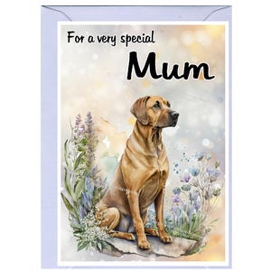 Rhodesian Ridgeback Blankokarte für Mama (15,5 x 10,5 cm) mit Umschlag - Ideal für Muttertag, Geburtstag, etc.