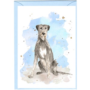 Carte de voeux/notelet personnalisés pour chien lévrier irlandais (6 x 4 po.) avec enveloppe.  Peut être laissé vide si vous préférez