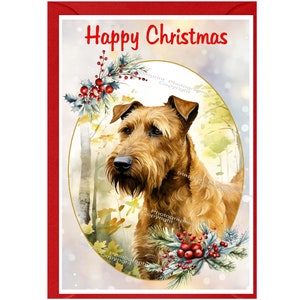 Irische Terrier-Weihnachtskarte (6 "x 4"") Leere innen - mit Umschlag. Perfekter Artikel für jeden Hundeliebhaber