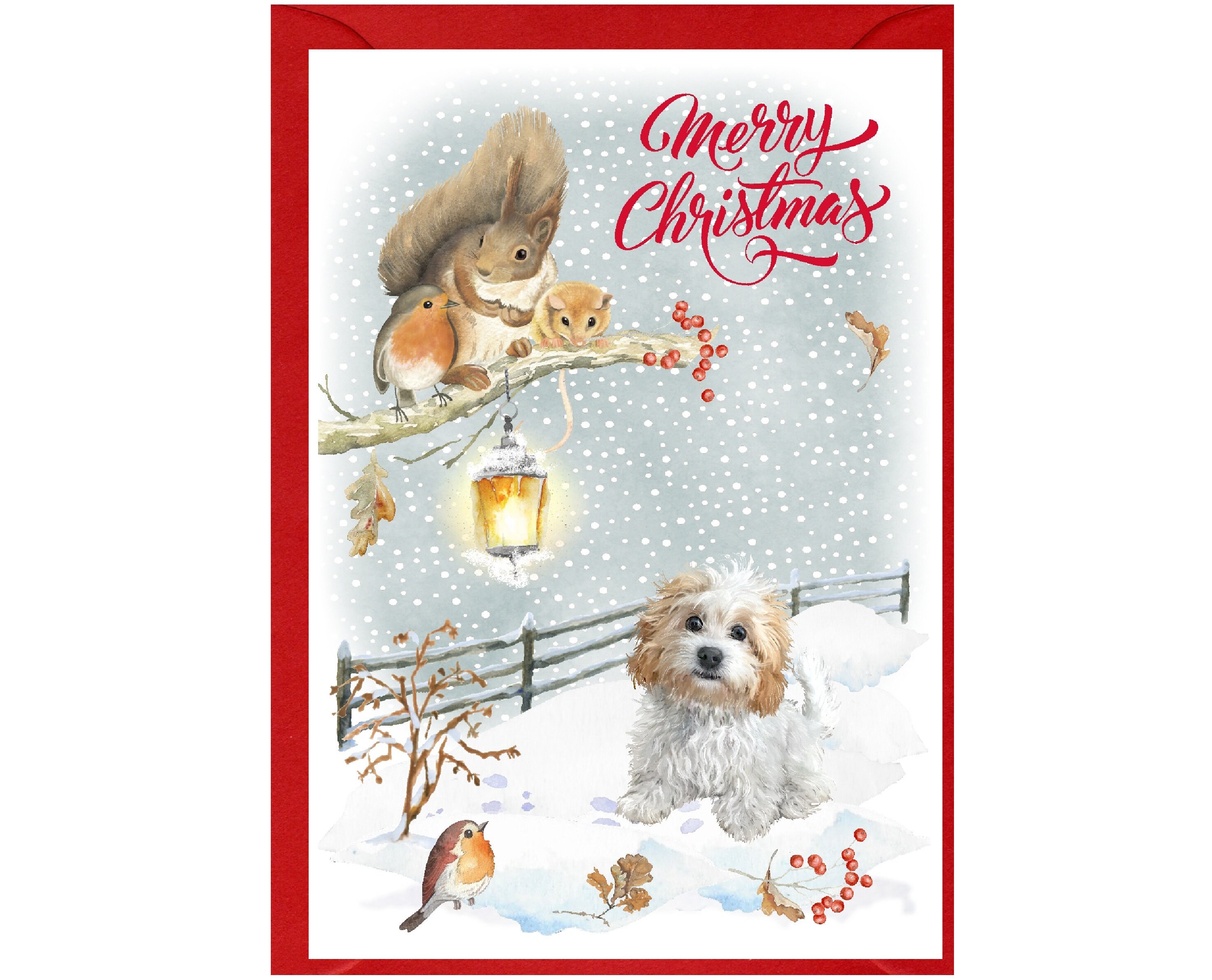 Maltipoo / Doodle / Mixed Breed Dog Christmas Card (6" X 4") With ...