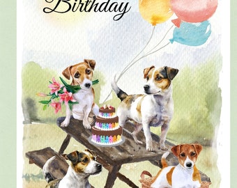 Old English Co. Aquarell-Hundekarte – Jack Russell Terrier, Blanko Innen
