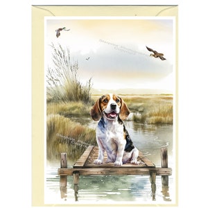 Gepersonaliseerde Beagle Hound Dog-wenskaart (6 x 4 inch) met envelop - ideaal voor elke gelegenheid.  Kan desgewenst leeg worden gelaten