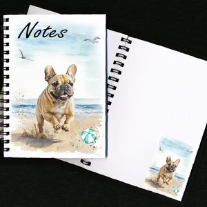Quaderno/blocco note a tema Bulldog francese/Frenchie con immagine su ogni pagina: un regalo perfetto per ogni amante dei cani.