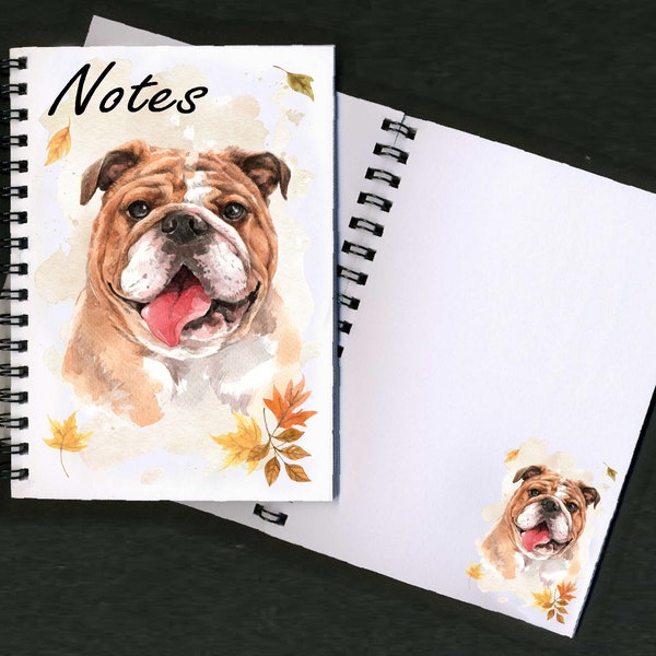 Bulldog Notebook / Bloc-notes avec photo sur chaque page - Grand cadeau pour tout amoureux de chien