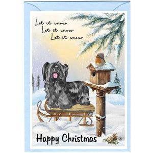 Tarjeta de Navidad para perros Skye Terrier (6" x 4") Interior en blanco - con sobre. Artículo perfecto para cualquier amante de los perros.