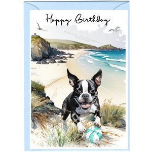 Boston Terrier Hund ""Happy Birthday"" - Karte (6 "x 4"") mit Umschlag." Leer innen für Ihre eigene Nachricht. Perfekt für jeden Hundefreund