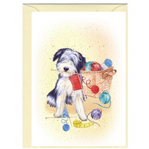 Bearded Collie / Beardie Dog Blank Card /Notelet (6" x 4") with Envelope - Ideal Birthday Card, Mothers Day, etc.