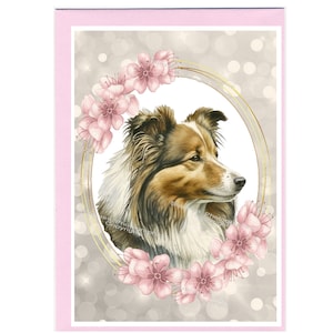 Gepersonaliseerde Shetland Sheepdog / Sheltie-wenskaart /Notelet (6 "x 4") met envelop.  Kaart kan indien gewenst blanco worden gelaten
