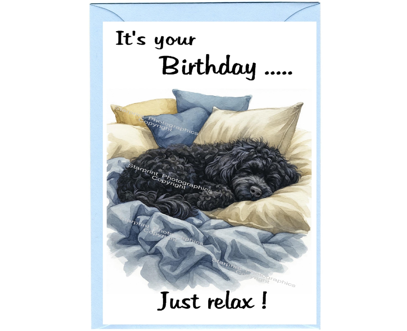 Cavapoo / Doodle Dog Birthday Card (6" X 4") With Envelope - Blank ...