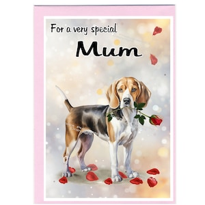 Beagle Hund Blanko Karte für Mama (6 "x 4") mit Umschlag - Ideal für Muttertag, Geburtstag, etc.