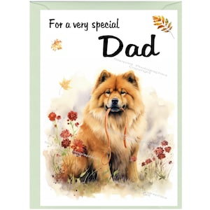 Chow Chow Blanko Karte für DAD (6 "x 4") mit Umschlag - Ideal für Vatertag, Geburtstag, etc.