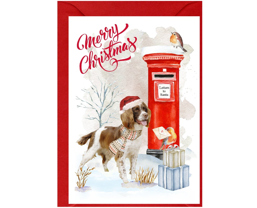 English Springer Spaniel Dog Christmas Card (6" X 4") Blank Inside ...