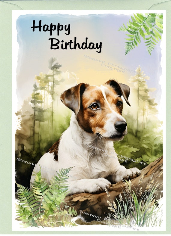 Biglietto di auguri di buon compleanno con cane Yorkshire Terrier/Yorkeshire (15,2 x 10,2 cm) e busta. Interno vuoto per scrivere il tuo messaggio. Perfetto per ogni amante dei cani. - Italia