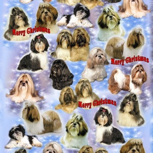 Shih Tzu Dog Christmas Gift Wrapping Paper. Perfect for any dog lover.  Make your gift extra special