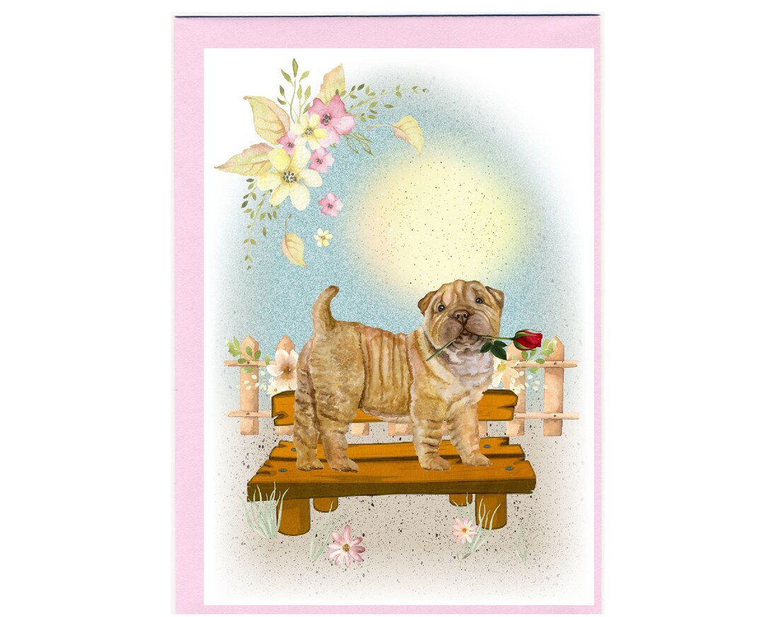 Shar Pei Dog Blank Card /notelet (6" X 4") With Envelope - Ideal ...