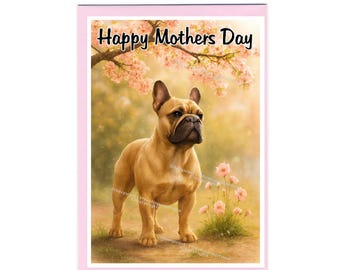 French Bulldog Blank Card for Mother's Day (6" x 4") with Envelope