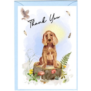 Carte de remerciement pour chien cocker (6 x 4 po.) avec enveloppe - Vierge à l'intérieur pour votre propre message. Parfait pour tous les amoureux des chiens.