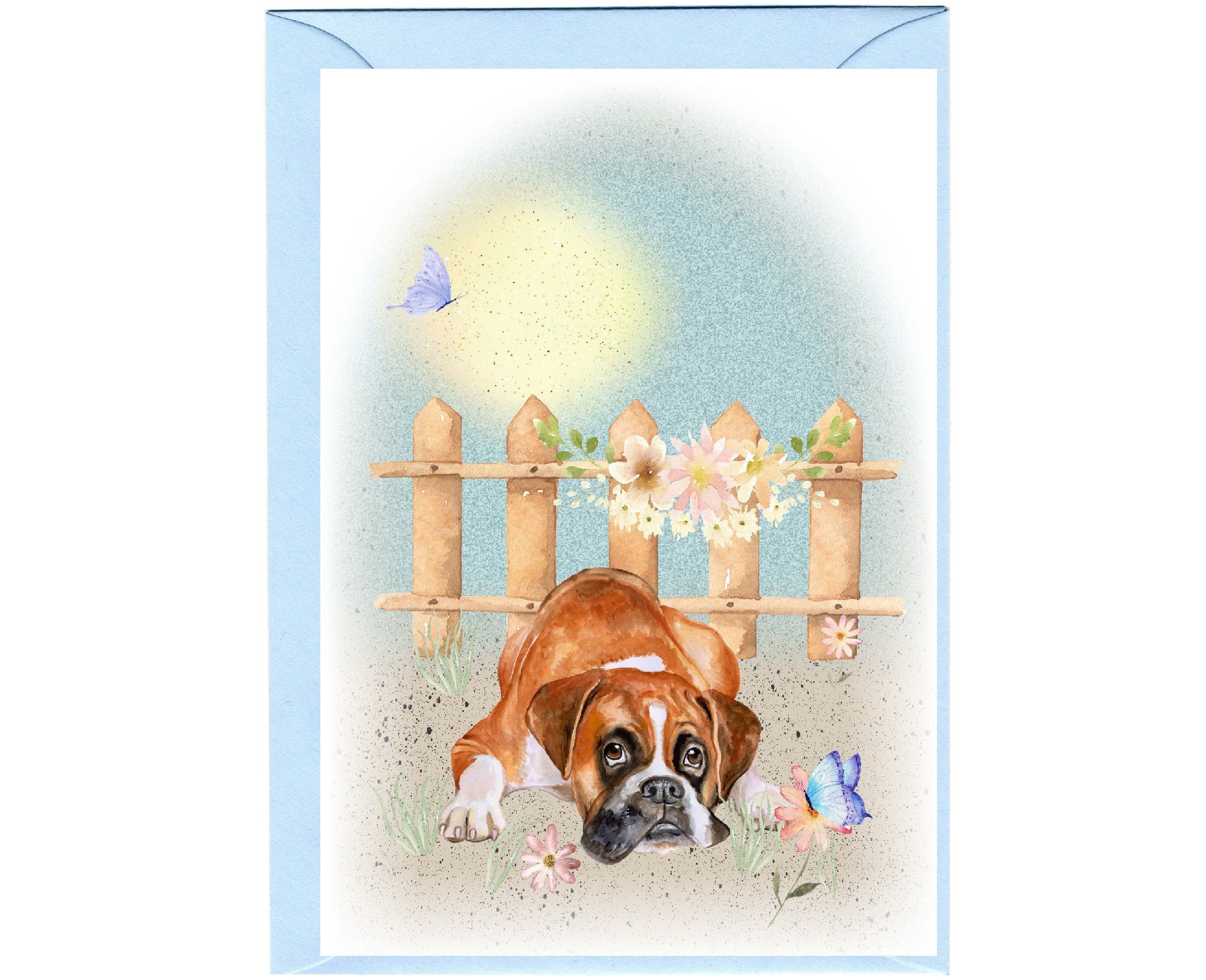 Boxer Dog Blank Card /notelet (6" X 4") With Envelope - Mothers Day ...
