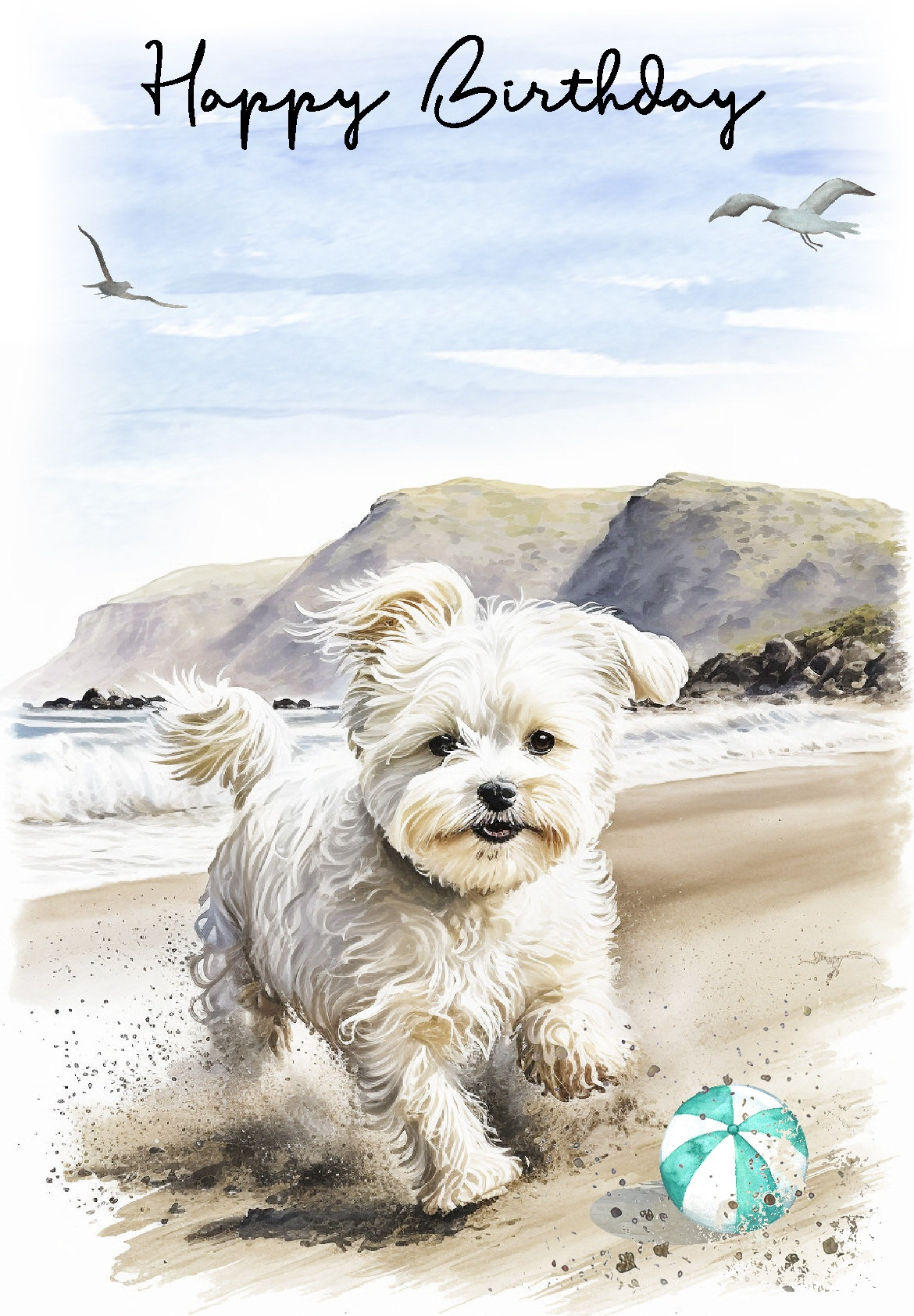 Maltese Dog happy Birthday Card 6x 4 - Etsy Australia