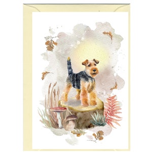 Gepersonaliseerde Welsh Terrier-hondwenskaart /Notelet (6" x 4") met envelop.  Kaart kan indien gewenst blanco worden gelaten
