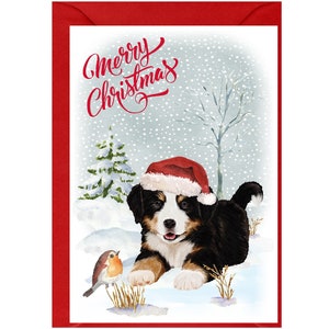 Berner Sennenhund Weihnachtskarte 15 x 10 cm Innen leer - mit Umschlag.  Perfekter Artikel für jeden Hundeliebhaber