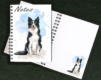 Border Collie Dog Notebook / Notepad with small image on each page - Great Gift for any Dog Lover