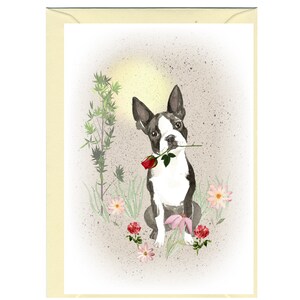 Boston Terrier Hund Blankokarte / Notelet (6 "x 4") mit Umschlag - Ideal für Muttertag, Valentinstagskarte usw. Perfekter Artikel für jeden Hundeliebhaber