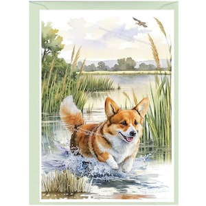Personalisierte Corgis Hund Grußkarte / Notelet (6 "x 4") mit Umschlag - Ideal für jeden Anlass. Kann auch leer bleiben wenn gewünscht