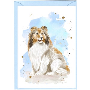 Gepersonaliseerde Shetland Sheepdog / Sheltie-wenskaart /Notelet (6 "x 4") met envelop.  Kaart kan indien gewenst blanco worden gelaten