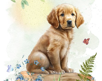 Biglietto Di Auguri Con Golden Retriever – ‘La Vita è Fatta Di Bei Momenti’ – Ling Design, Ecologico Con Busta