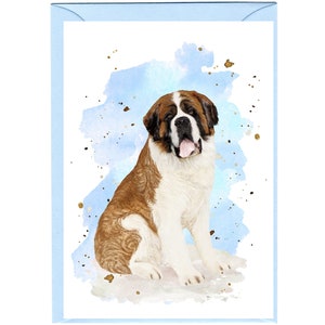 Personalisierte Bernhardiner Sennenhund Grußkarte / Notelet (6 "x 4"" mit Umschlag." Kann auch leer bleiben wenn gewünscht