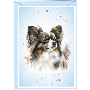 Personalisierte Papillon Schmetterling Hund Grußkarte / Notelet (6 "x 4"" mit Umschlag."  Karte kann auch unbedruckt bleiben