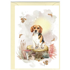 Gepersonaliseerde Beagle Hound Dog-wenskaart /Notelet (6" x 4") met envelop - Ideaal voor elke gelegenheid. Kan indien gewenst leeg gelaten worden