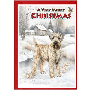 Tarjeta de Navidad para perro con revestimiento suave (6.0 x 4.0 in), interior en blanco, con sobre. Artículo perfecto para cualquier amante de los perros.