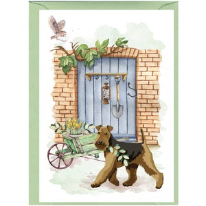 Personalised Airedale Terrier Dog Greetings Card /Notelet (6"x 4") with Envelope - Ideal for any occasion. Can be left blank if preferred