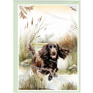 Gepersonaliseerde Cocker Spaniel Dog wenskaart /Notelet (6" x 4") met envelop - Ideaal voor elke gelegenheid. Kan indien gewenst leeg gelaten worden