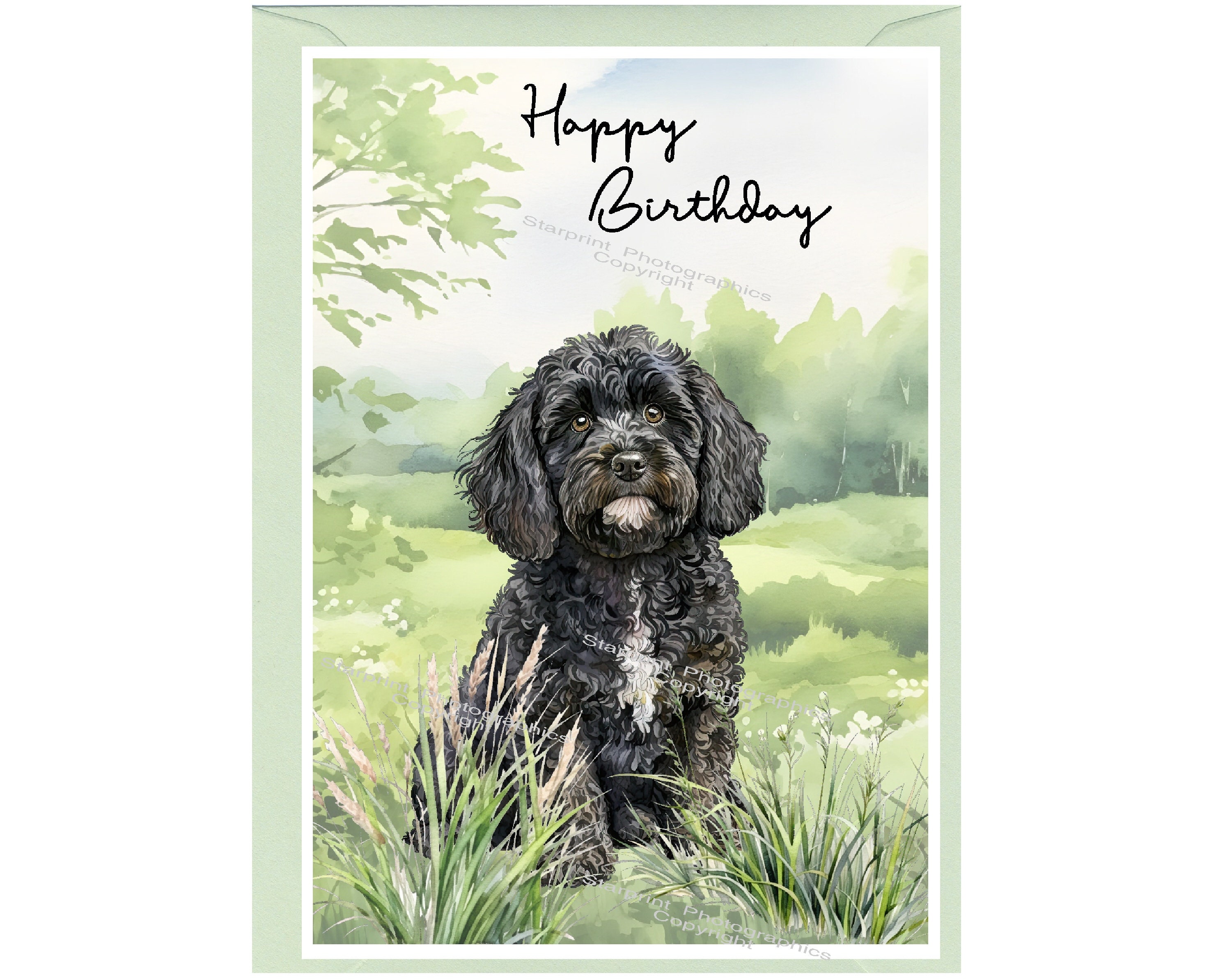 Artery8 Cockapoo Dog Grußkarte – Blanko, 17,5x12,5 Cm, Hochwertiges Papier, Für Geburtstag & Dank