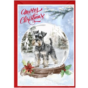 Zwergschnauzer Weihnachtskarte 15 x 10cm Innen leer - mit Umschlag. Perfekter Artikel für jeden Hundeliebhaber