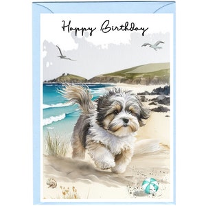 Havaneser Hund ""Happy Birthday"" - Karte (6 "x 4") mit Umschlag." Leer innen für Ihre eigene Nachricht. Perfekt für jeden Hundefreund