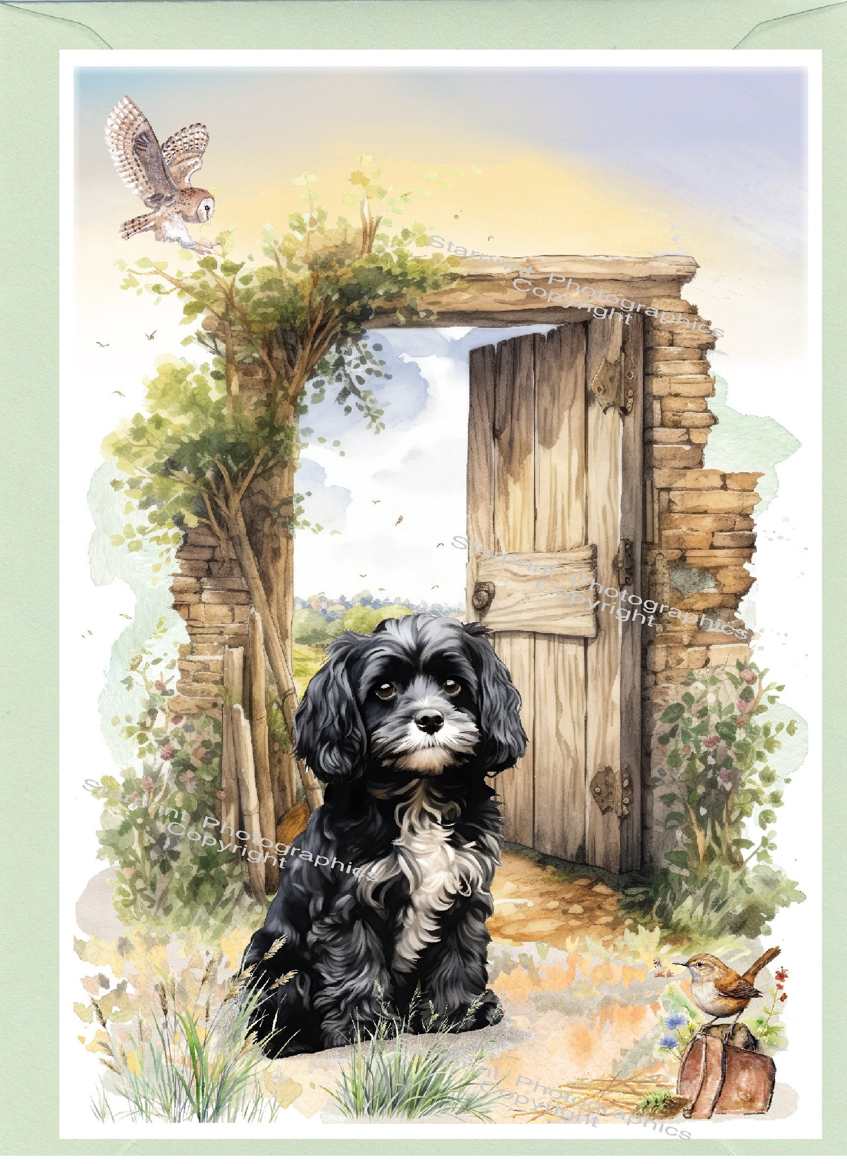 Personalised Cavapoo / Doodle / Cockapoo Dog Blank Card /notelet (6" X ...