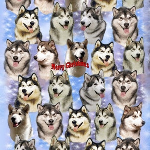Alaskan Malamute Dog Christmas Gift Wrapping Paper. Perfect for any dog lover.  Make your gift extra special