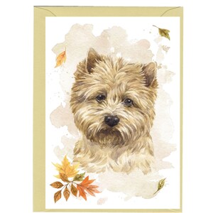 Tarjeta en blanco para perros Cairn Terrier /Notelet (6" x 4") con sobre. Artículo perfecto para cualquier amante de los perros.