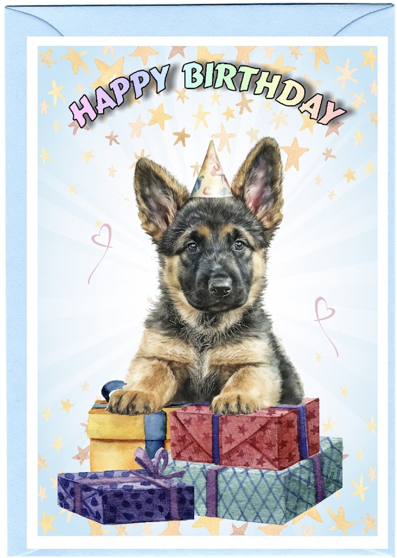 German Shepherd Dog Sex Video - German Shepherd Dog happy Birthday Card 6 X 4 With Envelope Blank Inside  for Your Own Message. Perfect for Any Dog Lover - Etsy Australia