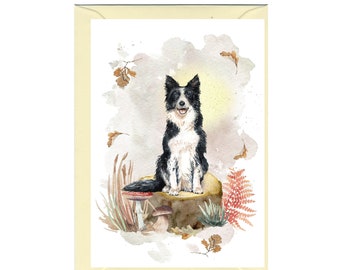 Personalised Border Collie Dog Greetings Card /Notelet (6&quot; x 4&quot;) with Envelope - Ideal for any occasion. Can be left blank if preferred