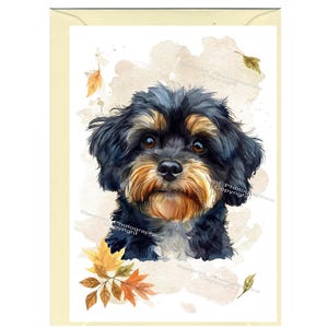 Gepersonaliseerde blanco kaart Havanezer hond (6 x 4 inch) met envelop.  Kaart kan indien gewenst blanco worden gelaten