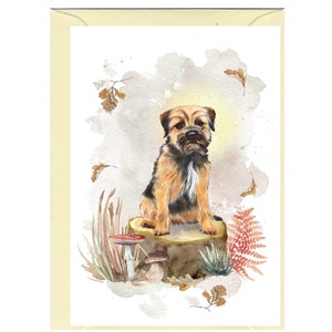 Gepersonaliseerde Border Terrier-hondenwenskaart (6" x 4") met envelop - ideaal voor elke gelegenheid. Kan desgewenst leeg worden gelaten