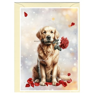 Gepersonaliseerde golden retriever-hondenwenskaart (6" x 4") met envelop - ideaal voor elke gelegenheid. Kan desgewenst leeg worden gelaten